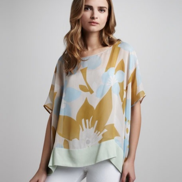 Diane Von Furstenberg Tops - Diane Von Furstenberg Sheer Silk New Hanky Top